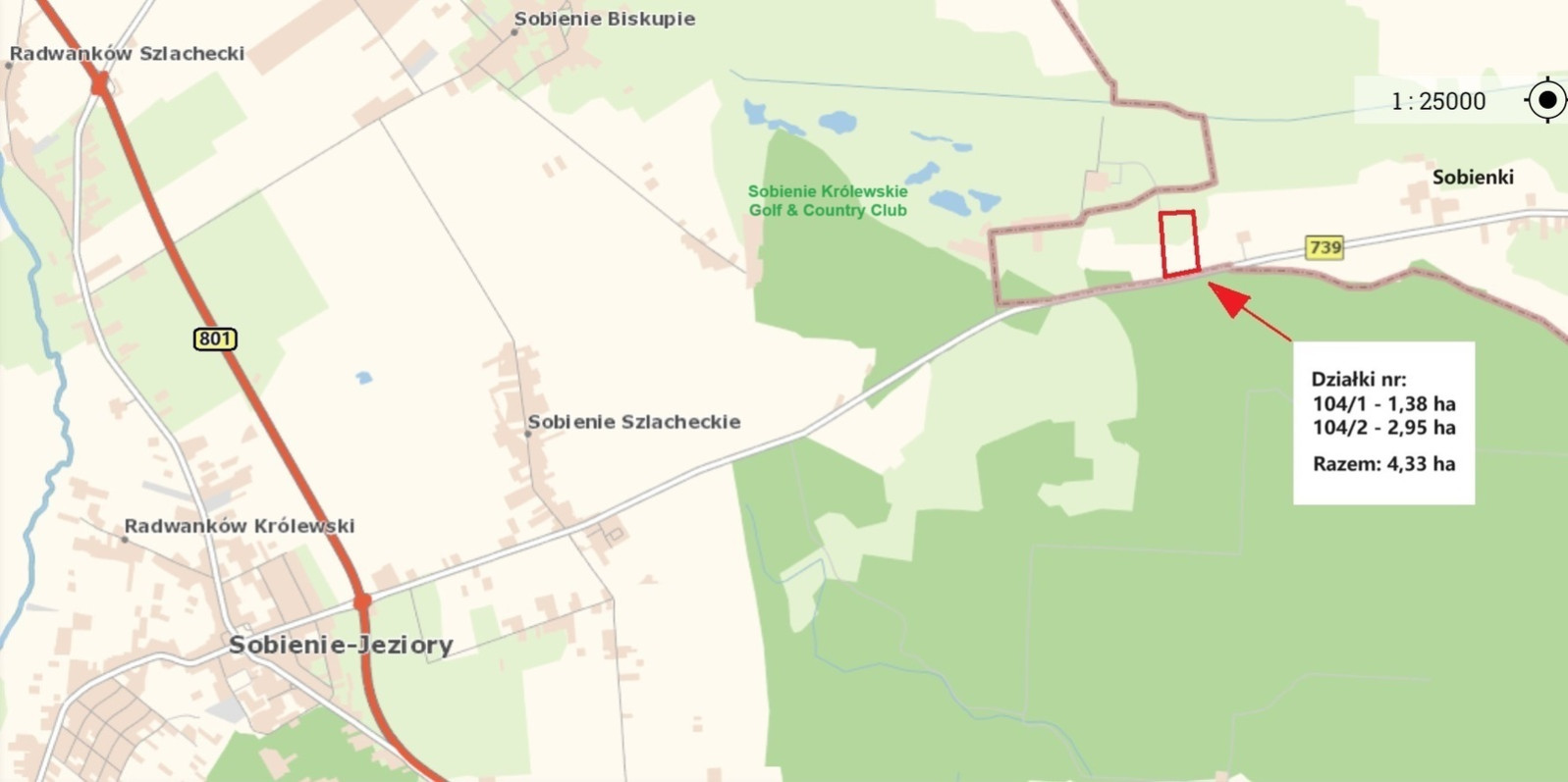 Działka Sprzedaż Sobieńki 8