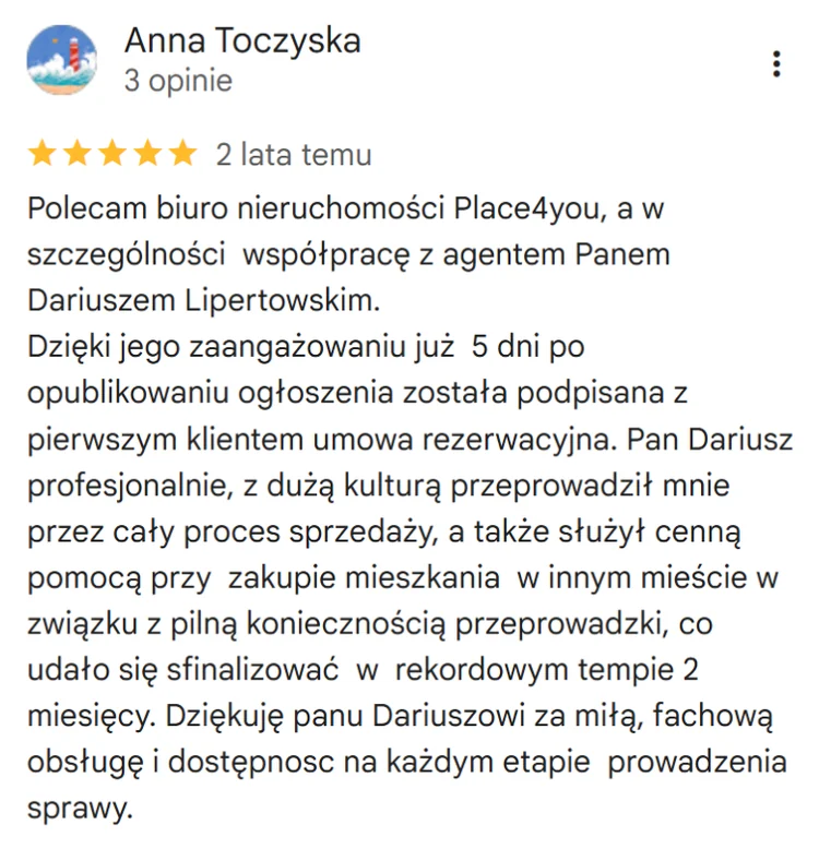 Opinia Google – Anna Toczyska