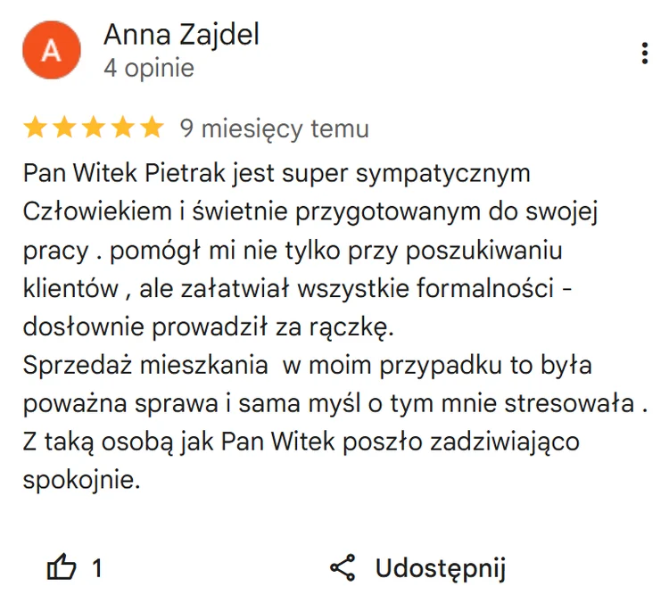 Opinia Google – Anna Zajdel