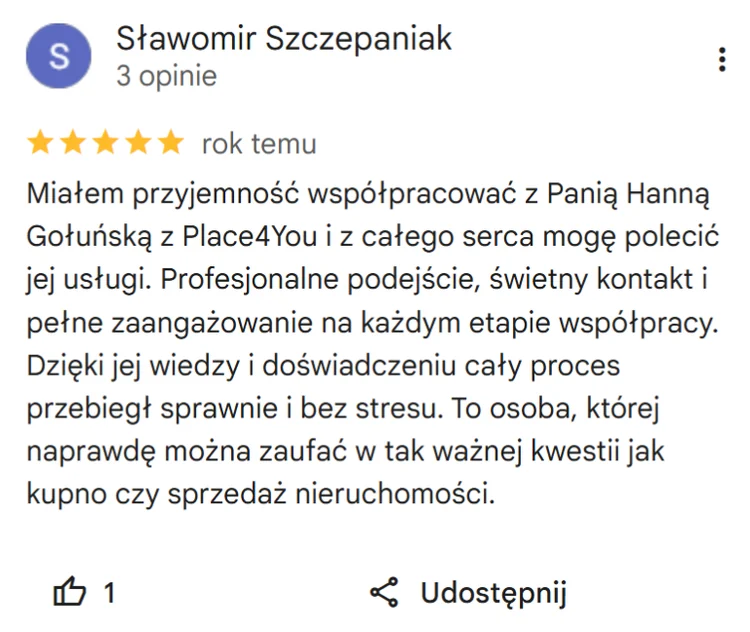 Opinia Google – Sławomir Szczepaniak