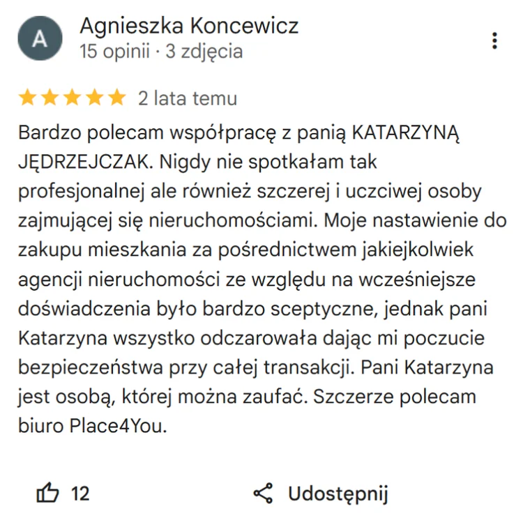 Opinia Google – Agnieszka Koncewicz